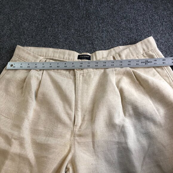 Dockers Pants Mens 40x30 Khaki Vintage No Wrinkle Linen Blend Pleated High Waist - Picture 7 of 14